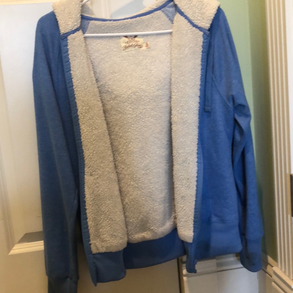 faded glory blue fleece lined hoodie